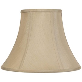 Imperial Shade Taupe Large Bell Lamp Shade 7" Top x 14" Bottom x 11" Slant x 10.5" High (Spider) Replacement with Harp and Finial