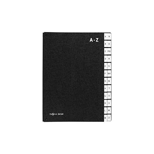 Desk File with A - Z Tabs 24 Sections Black