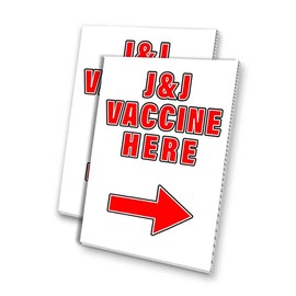 Vaccine Here Right Arrow (24" x 36") 4Mm Corrugated Plastic Panel, Graphics Applied to 1 Side (Pk of 2) |Virus, Pandemic, Medical