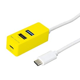 Digio2 Type-C USB3.0+2.0 3-Port Hub 120cm Yellow Z4078