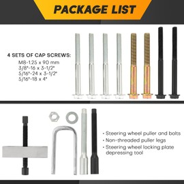 weyleity Automotive Steering Wheel Puller Compressor Remover Set | Professional Grade Automotive Steering Wheel Repair Kit, Lock Plate Removal Tool Kit for Cars, SUVs, and Trucks