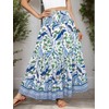 YHYJMY Womens Maxi Skirts Elastic High Waisted Floral Skirt A