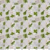 Anro Oilcloth Tablecloth, Wax tablecloths Washable, Herbs Green Beige Organic