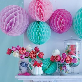 10 paper lanterns, decoration wedding, decoration rose gold, pompoms decoration, bride to be garland, school decoration, garland, confetti honeycomb balls, decoration christening, communion