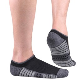 YUEDGE Men's Black Trainer Socks Moisture Wicking Anti-Odor Breathable Low Cut Ankle Gym Golf Athletic Sports Running Socks For Men 6-10, Lycra Elastic, 5 Pairs/Box