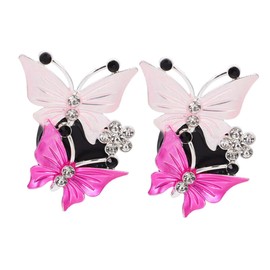 BUGUUYO 2pcs Butterfly Air Freshener Clips Sparkly Vent Clips for Car Decoration Rhinestone Accents Elegant Automotive Accessories for Women Quick Installation Design