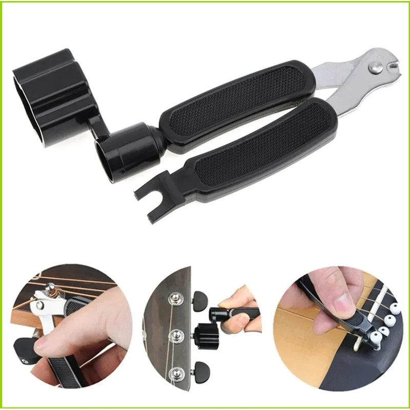 3-in-1 Guitar String Winder Tool for Restringing – Peg Winder,