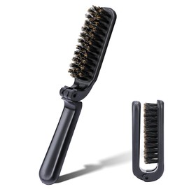 Travel Hair Brush, Portable Foldable Bristle Brush, Collapsible Hair Brush, Anti Static Hair Brush, Mini Beard Brush, Portable Hair St. Yling Tool for Women and Menu