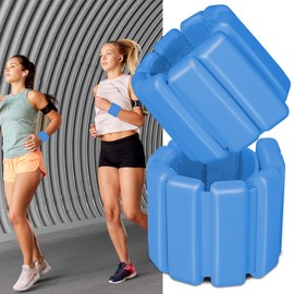 Wrist Weights Set of 2(1Lbs Each), Adjustable Silicone Weight Bracelets for Women & Men, Wearable Ankle/Wrist Weights Suitable for Yoga, Pilates,Dance, Jogging (Blue)