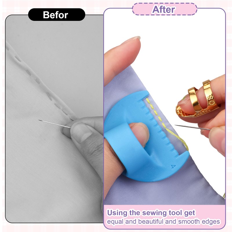 4Pcs Edge Stitch Lock & Sewing Gauge + 2Pcs Adjustable