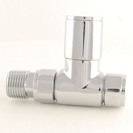 Straight Chrome Radiator Valves - Milan Manual Radiator Valve Set