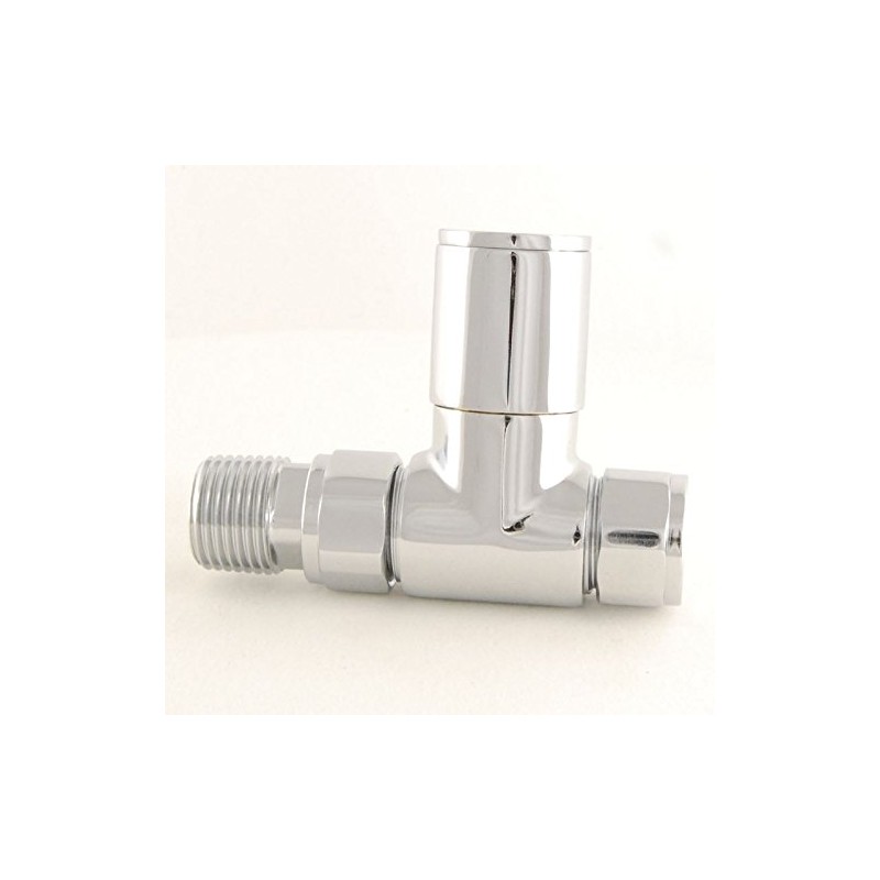 Straight Chrome Radiator Valves - Milan Manual Radiator Valve Set