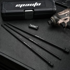 EPAuto 12-Inch Impact Socket Adapter Extension Set with Holder, Chrome Vanadium Steel Alloy (Cr-V), 3 Pieces of 1/4, 3/8, 1/2-Inch Drive, Black Phosphate Coating