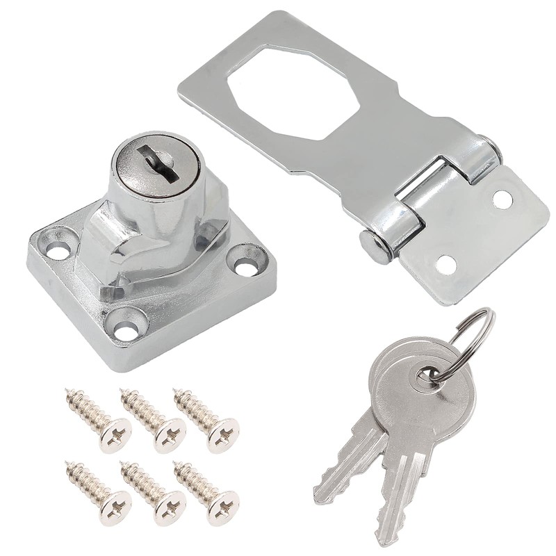Kyuionty 4 Pcs Keyed Hasp Locks 2.5 Inch Twist Knob