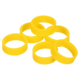 uxcell 20Pcs Silicone Rubber Bands, 20x7mm Rubber Bands Rings Cable Ties Strong Elastic Bands Non-slip for Cord Wrapping Bag Wraps, Yellow