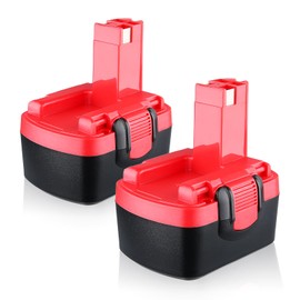 New 14.4V 4800mAh NiMH BAT140 battery, compatible with Bosch 14.4V battery, suitable for 14. 4V cordless power tools BAT038 BAT040 BAT041 BAT140 2607335694 2607335264 2607335465 2607335711 (2 pack)