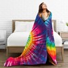 HGOD DESIGNS Tie Dye Throw Blanket Colorful Psychedelic Rainbow Soft
