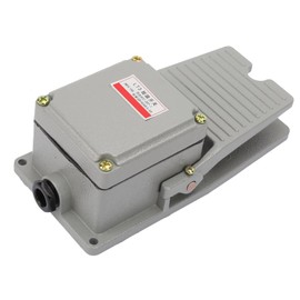 Industrial Foot Switch, AC 250V 15A LT3 Industrial Foot Switch Non-Slip Aluminium Shell Momentary Pedal High Performance Foot Switch Silver Contacts Pedal Switch