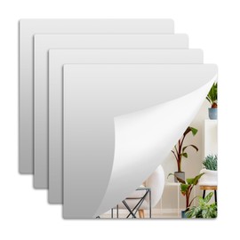 Self Adhesive Acrylic Wall Mirror Tiles 12x12 Inch, Mirror Full Length for Kids Safety, Shatterproof Mirror for Door, Bedroom, Bathroom, and Gym (12PCS)