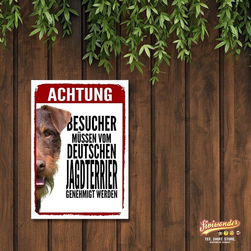 German Hunting Terrier Approval Dog Sign Saying Door Sign Dog