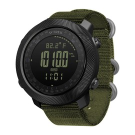 AVTREK Multitasking IT-AK2106 Sports Watch Hiking Boussole Altimeter Barometer Thermometer Pedometer World Clocks Stopwatch Waterproof 50 Metres (Green)