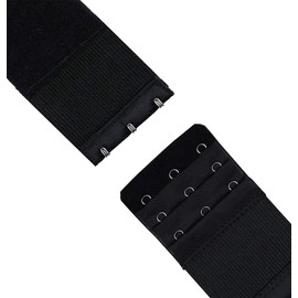 KTOBTEL Bra Extender 3 Hooks 3 Rows Elastic Bra Band Hook Strap Extensions for Women, Pack of 4 (Black)