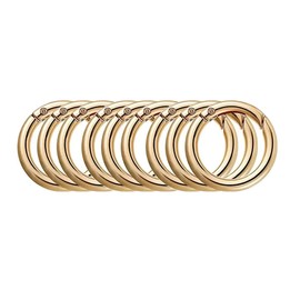 ZAAWUUT 10-Pack Spring Buckle,Alloy Steel Round Snap Clip Hook,Heavy Duty Quick Release Buckle Mini Clip for Keychain Purse Handbag DIY Crafts (Light Gold, 1 Inch)