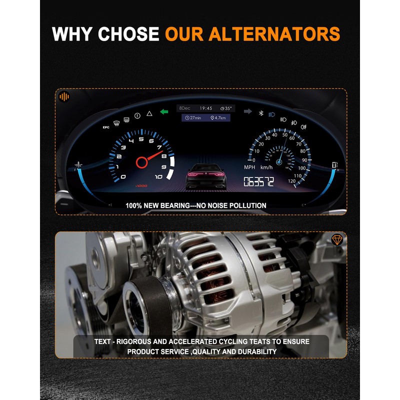 ASAPE 13913 High Output Replacement New Alternator Fit for 2003-2006