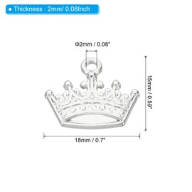 PATIKIL Tiara Dije, 120uds Mini tiara Colgante Dije Granel Metal Vintage Diseñador Bricolaje para Joyería Fabricación Pulseras Pendientes Collar Reina, Oscuro Plata