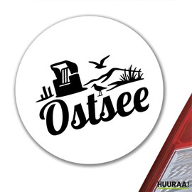 Huuraa Aufkleber Ostsee Strandmotiv Geschenk 10cm Sticker Ostsee Geschenkidee