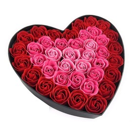 Q-FLA Q-FLA Bath Fragrance Rose Heart Box with Stand Rose Flower Bath Salt Red, 1 Piece, 1g / Q-FLA 큐플라 버스 프래그런스 로즈 하트 박스 스탠드 포함 장미 꽃 입욕제 레드, 1개, 1g