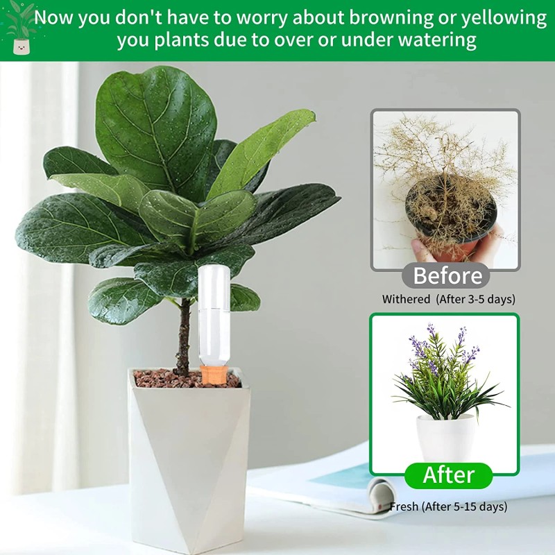 MINGKAI Baxrou Plant Self Watering Stakes 12 Pack Terracotta Watering