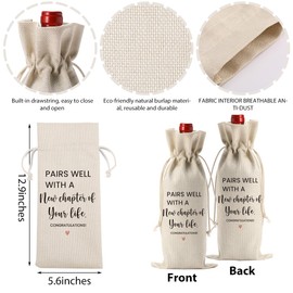 Going Leaving Moving Away Farewell Retirement Gifts for Friends Coworkers Women, New Jop New Beginning New Business Owner Gifts Wine Bag, Pairs Well With A New Chapter Wine Bag