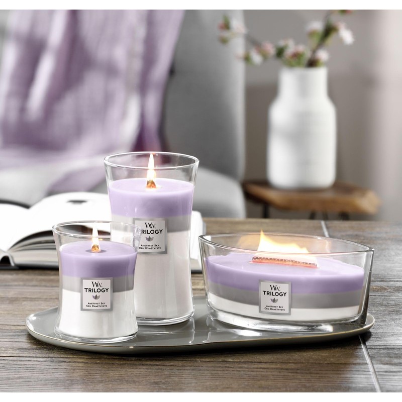 WoodWick ウッドウィック TRILOGY JARS トリロジージャー Mサイズ AMETHST SKY アメジストスカイ アロマキャンドル[並行輸入]