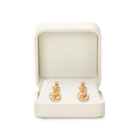 Woodten PU Small Jewelry Gift Box for Earrings White Leather Jewelry Earrings Box Gift(White)