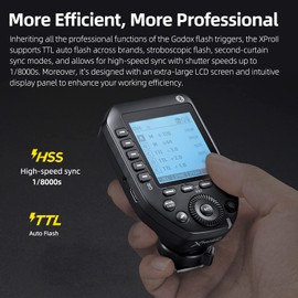 Godox XProII-C TTL Wireless Flash Trigger 1/8000s HSS, TCM Instantaneous Switching, APP Control, 16 Groups 32 Channels, Large LCD Display, Stable Signal, Responsive, Suitable for Canon Cameras