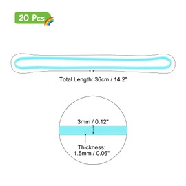 sourcing map 20 Pcs Rubber Bands, 15 Inch Trash Can Large Rubber Bands for Trash Cans Garbage Can Rubber Bands Multifunction Bands for Picnic Camping Party, Sky Blue