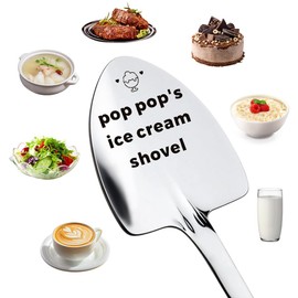 Funny Pop Pops Ice Cream Shovel Gift for Grandpa Grandad Birthday Gifts for Men Grandpa Papa Retirement Fathers Day Presents for Grandad Ice Cream Gift for Papa Grandfather Grandpas Ice Cream Spoon
