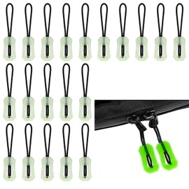 nalaina 20 Pcs Zipper Pulls Luminous Zipper Tabs Zipper Tabs Glow in the Night Fasteners Replacement Pulls Repair Extension Parts Glow in the Dark Night Glow in the Night Easy Installation for Luggage, Backpack, Tent, Clothing, Sleeping Bag