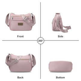 LassZone Womens Nylon Crossbody Bag Multi Pocket Casual Messenger Handbags Waterproof Shoulder Bag Lightweight Travel Purse for Women