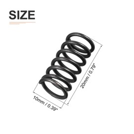 DTGN 1.2x10x20mm(DxODxL) Compression Spring - 20Pack - Good for Machinery - Spring Steel Extension Spring - Black