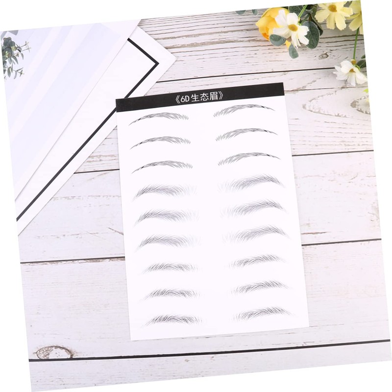 SAFIGLE 2 Sheets Waterproof Eyebrow Stickers Face for Women Fake