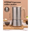 Sivaphe Stovetop Espresso Maker Stainless Steel 9 Cups, Induction-Capable Mocha