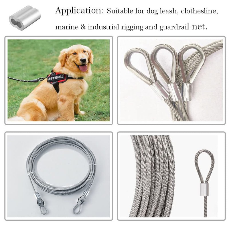 120pcs Wire Rope Aluminum Sleeve for 3/32 Diameter Wire Rope