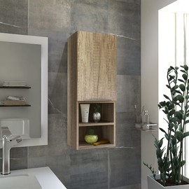 Benicabaly Mila Bathroom Cabinet for Organized Serenity, Two Interior Shelves, Single Door Design, Elegant Beige Finish