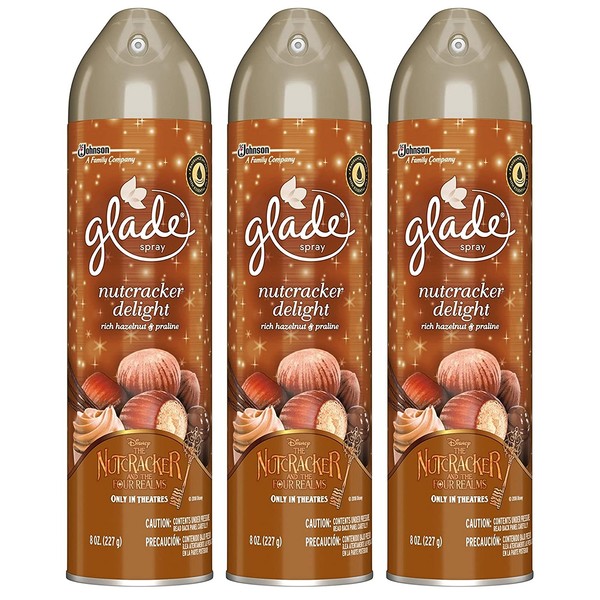 Glade Air Freshener Spray - Nutcracker Delight - Net Wt. 8 OZ (227 g) Per Can - Pack of 3 Cans