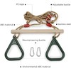Trapeze Swing Bar Rings, VIsuIvit Children's Wooden Trapeze Swing Bar