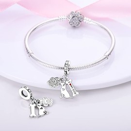 CYCUFF 925 Sterling Silver Charms Suitable for Charm Necklaces, Bracelet Pendants Beads Jewellery Gift for Women Family Friends (Dog Bones Charm)