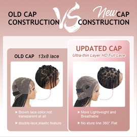 QUISDUIS Senegal Twist Wigs, 12 "360° HD Full Single-layer Lace Two Braid Wigs for Black Women Square Knotless 2 Braid Wig with Baby Hair Handmade Synthetic Hair Blended Lace Front Wig (Natural Black)