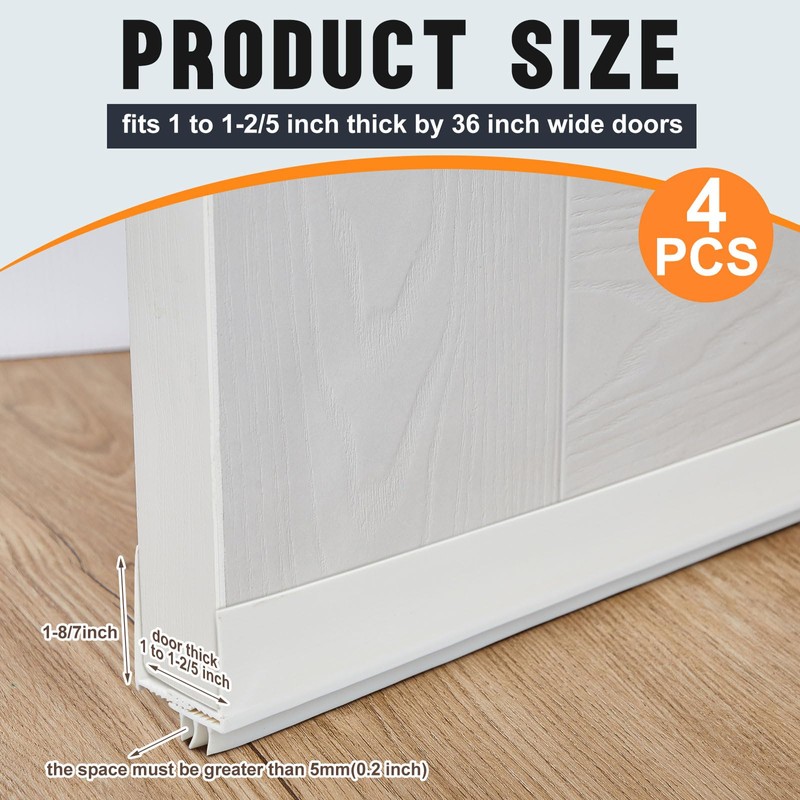 Pickmesh 4 Pcs 36 Inch Adjustable Storm Door Bottom Sweep